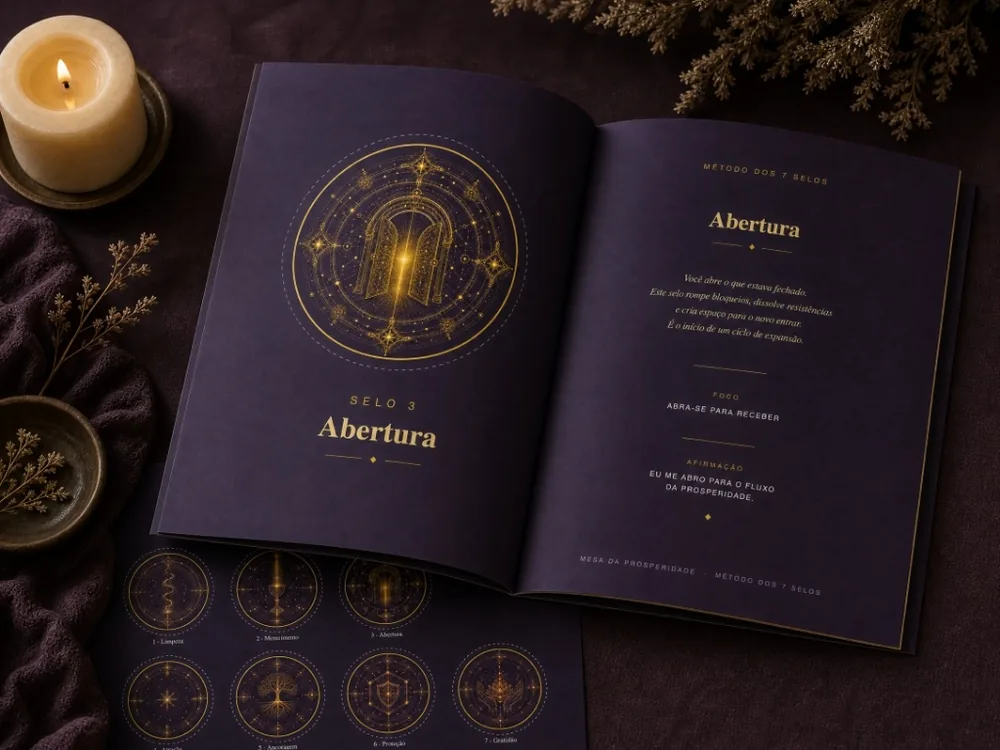 Amostra real da apostila - Página do Selo 3 da Mesa da Prosperidade