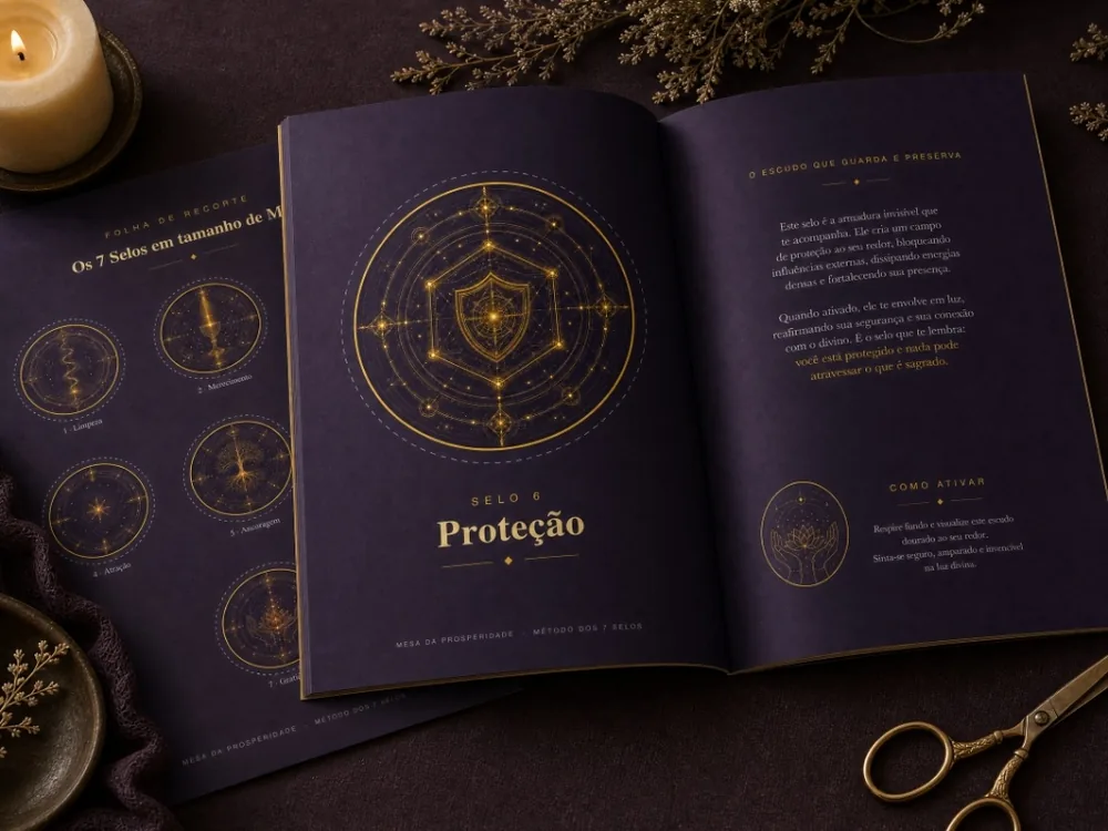 Amostra real da apostila - Página do Selo 6 da Mesa da Prosperidade