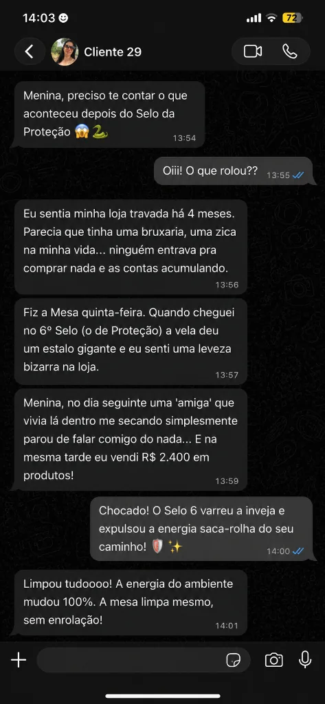 Depoimento WhatsApp 5 - Loja destravada e vendas imediatas